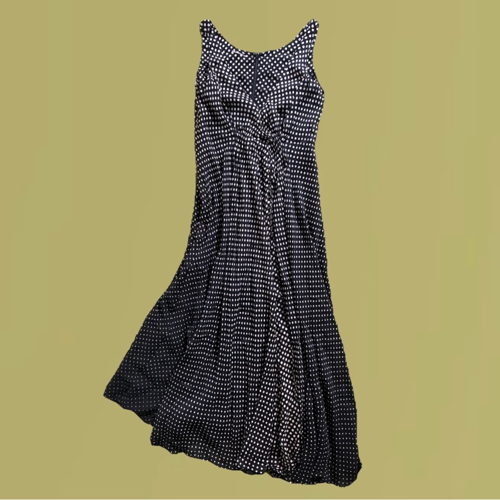 90’s Style  Graphic Black and White Polka Dot Maxi Dress